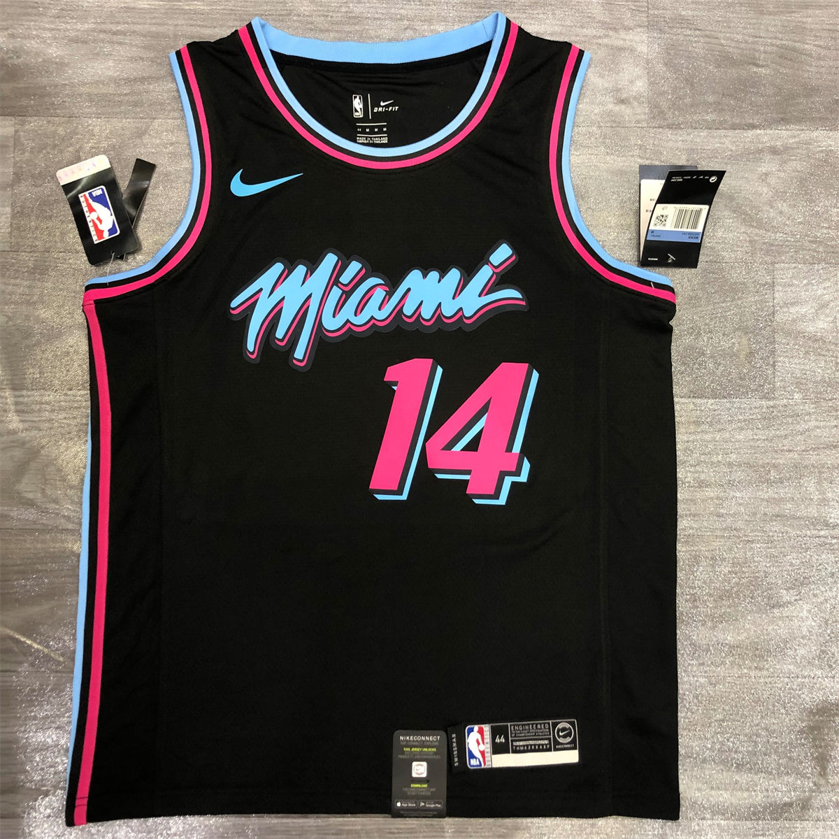 NBA Miami Hearts round neck Black Jersey HERRO#14 S-XXL