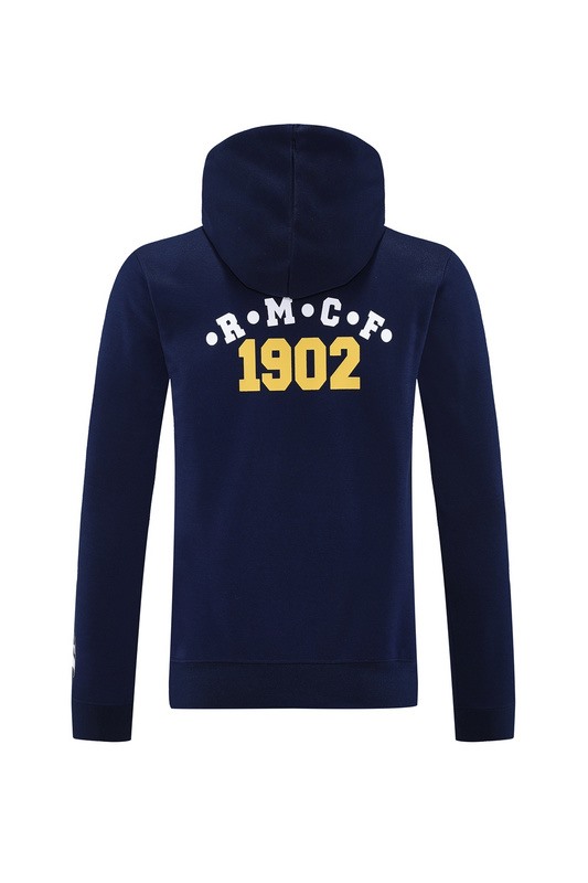 2024 Real Madrid Royal Blue Hoodie Jacket Kit Set Football Team Shirt Sports Fashion