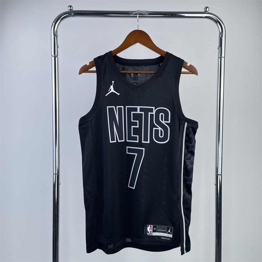 NBA Brooklyn Nets V-Neck Black Jersey DURANT#7 S-XXL