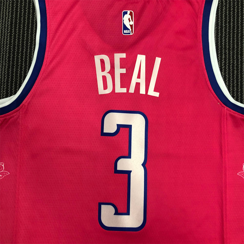 NBA Washington Wizards V-Neck Pink Jersey BEAL#3 S-XXL