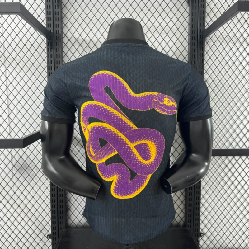 2025/26 Barcelona x Black Manba Special Edition Black Jersey Player Version