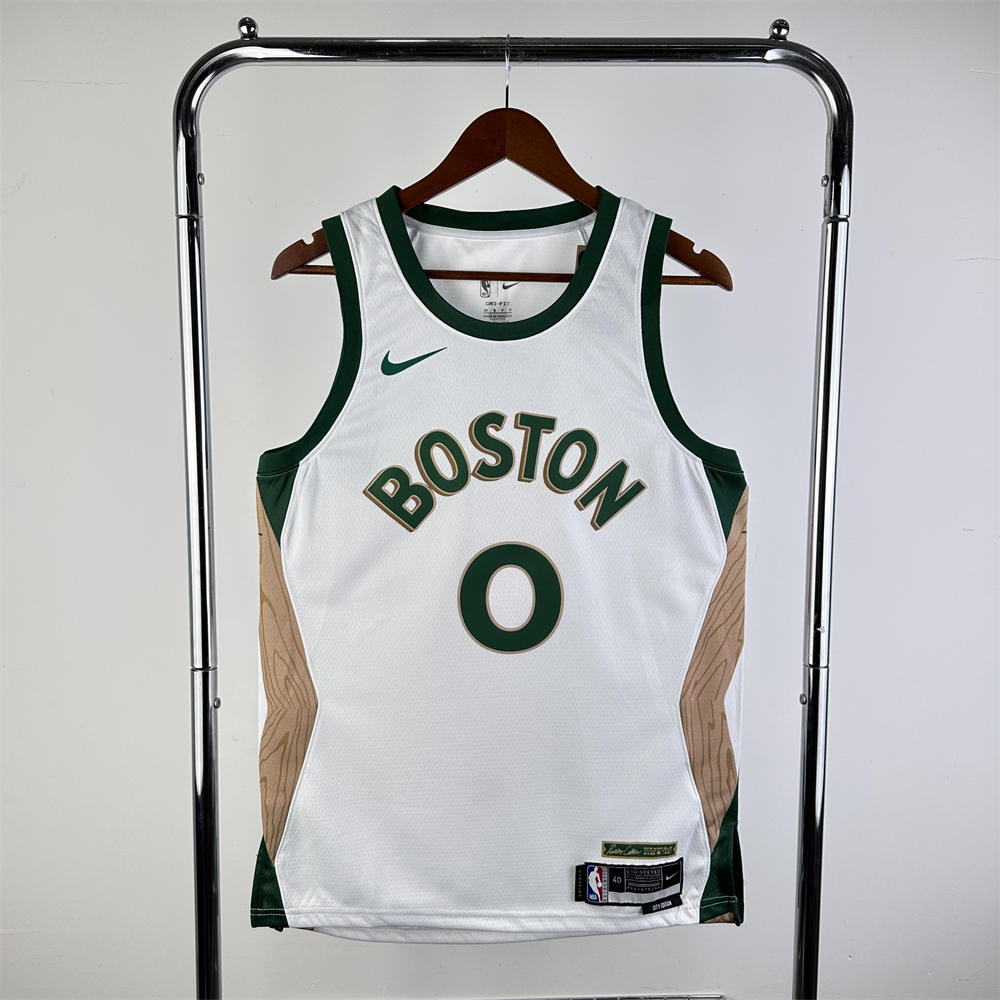 NBA Boston Celtics 2024 City Edition Round Neck White Jersey TATUM#0 S-XXL