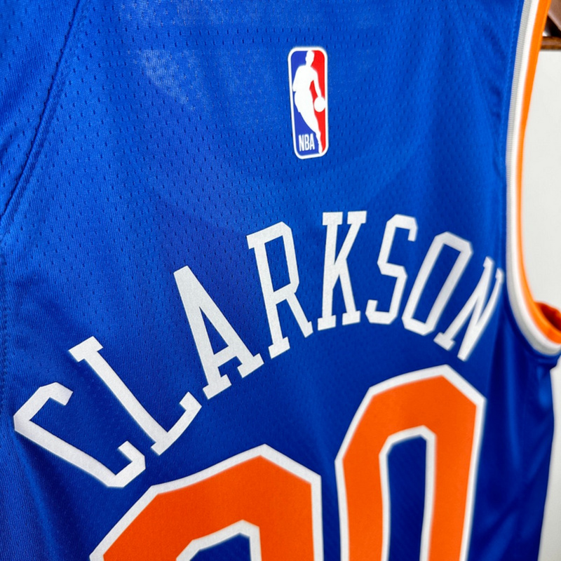 NBA New York Knicks Round Neck Blue jersey CLARKSON#00 S-XXL