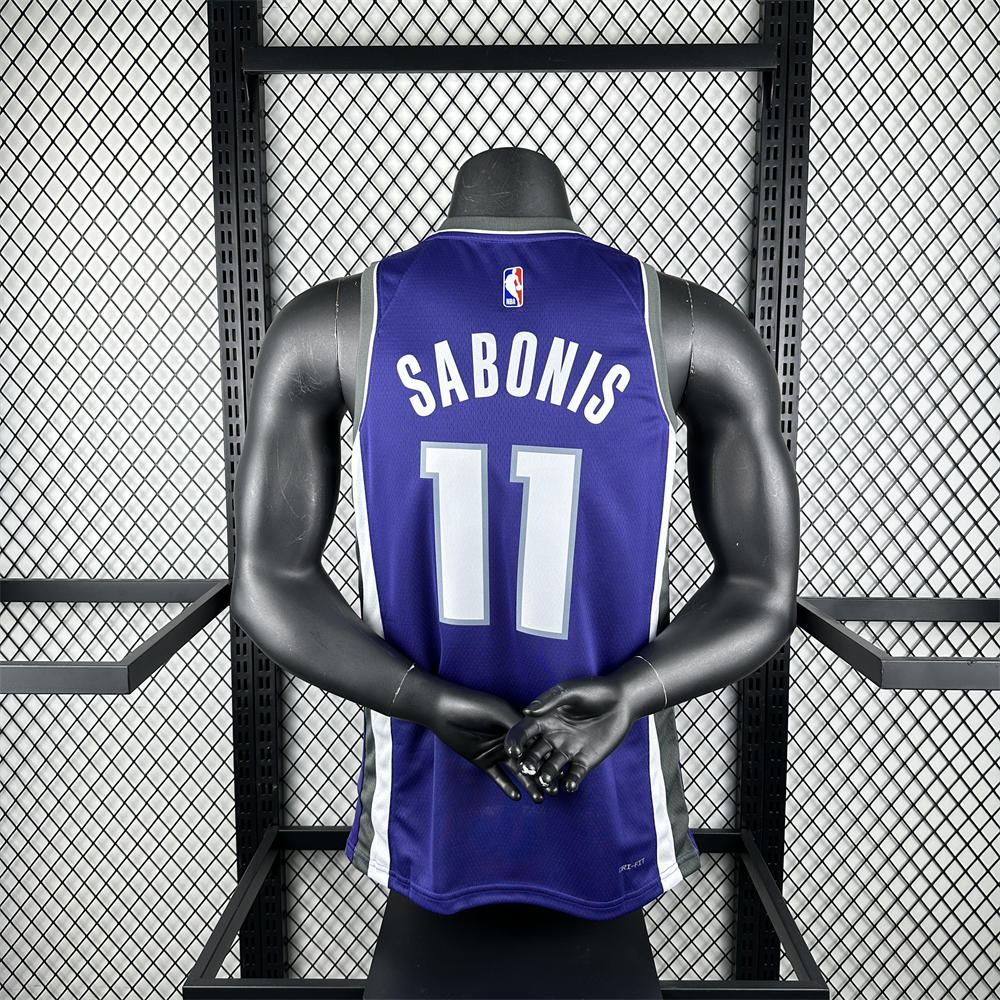 NBA Scaramento Kings 2024 V-Neck Purple jersey SABONIS#11 S-XXL