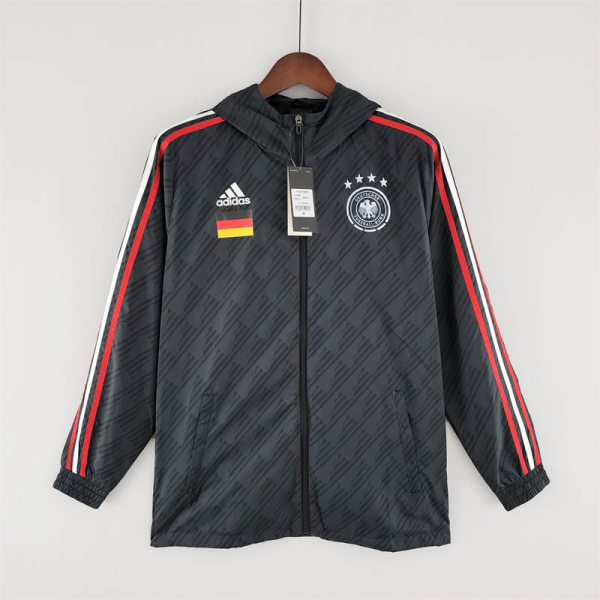 2022 Germany Windbreaker Black Red and White Sport Unifom jersey Sport Unifom