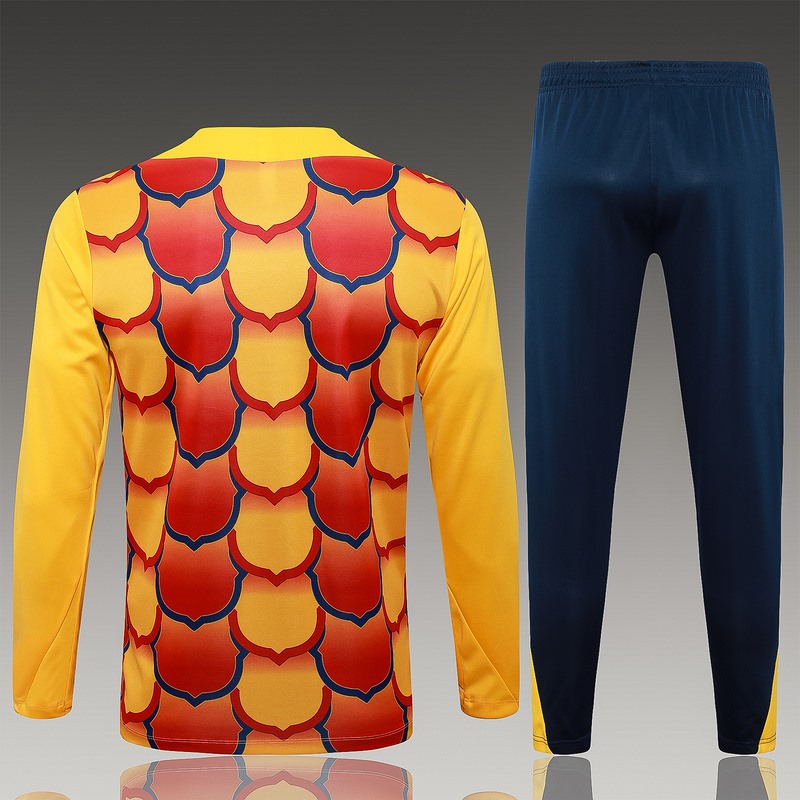 24/25 Barcelona Red Yellow Long-sleeved half-pull training kit Football team kit