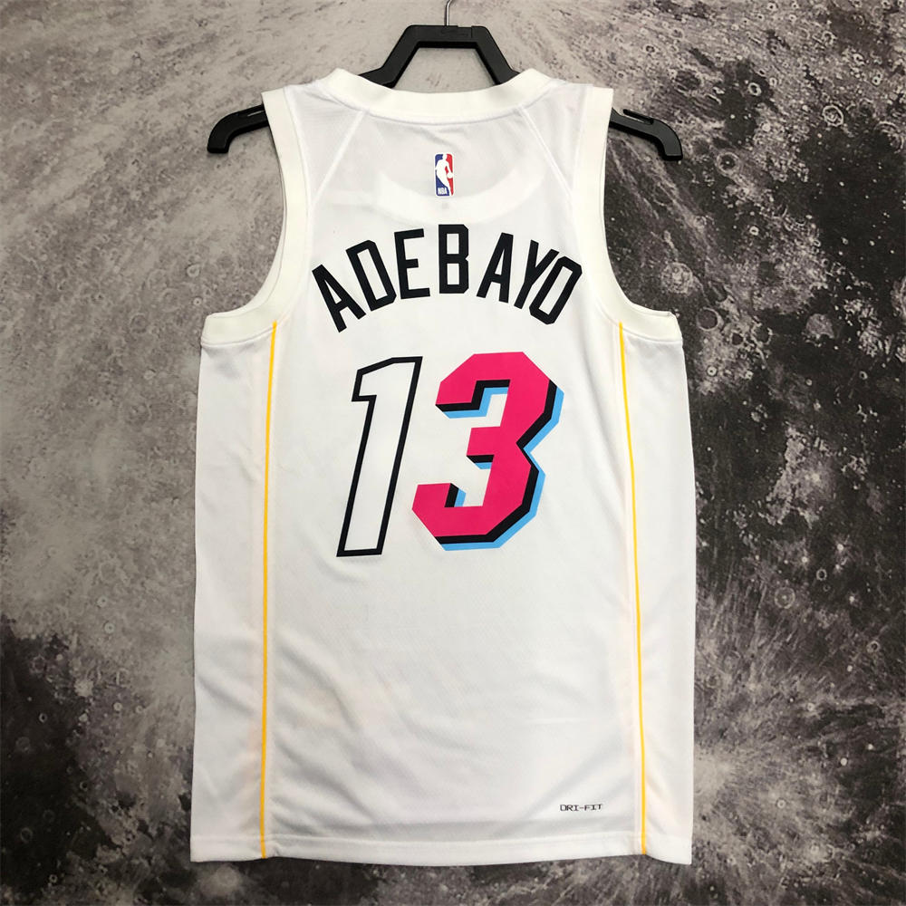 NBA Miami Hearts Round Neck City Edition White Jersey ADEBAYO#13 S-XXL