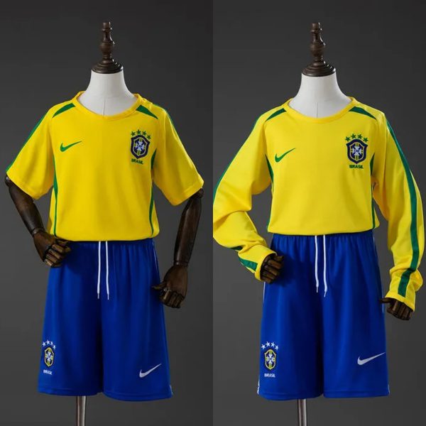 Retro 2002 Brazil Home Kid Kits