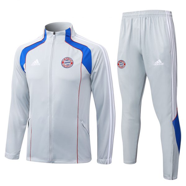 2025/26 Bayern Munich light gray Jacket Training Suit Set Football Team Shirt Sports Fashion
