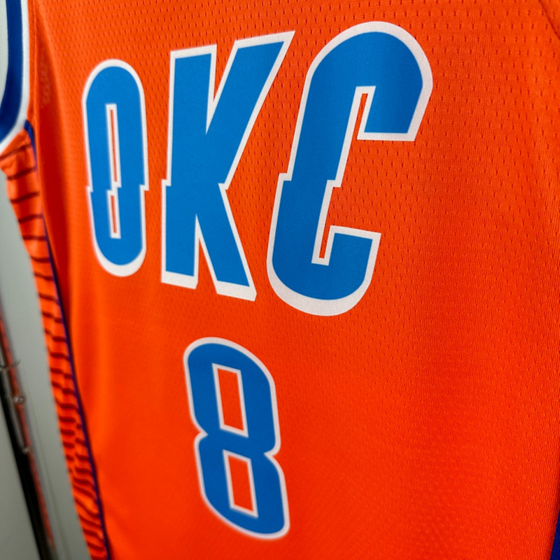 NBA Oklahoma City Thunder V-Neck Orange Jersey WILLIAMS#8 S-XXL