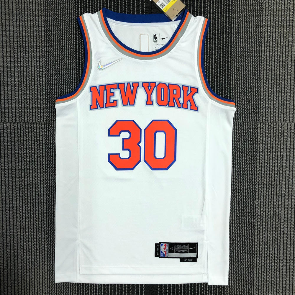 NBA New York Knicks Round Neck White 75th Anniversary jersey RANDLE#30 S-XXL