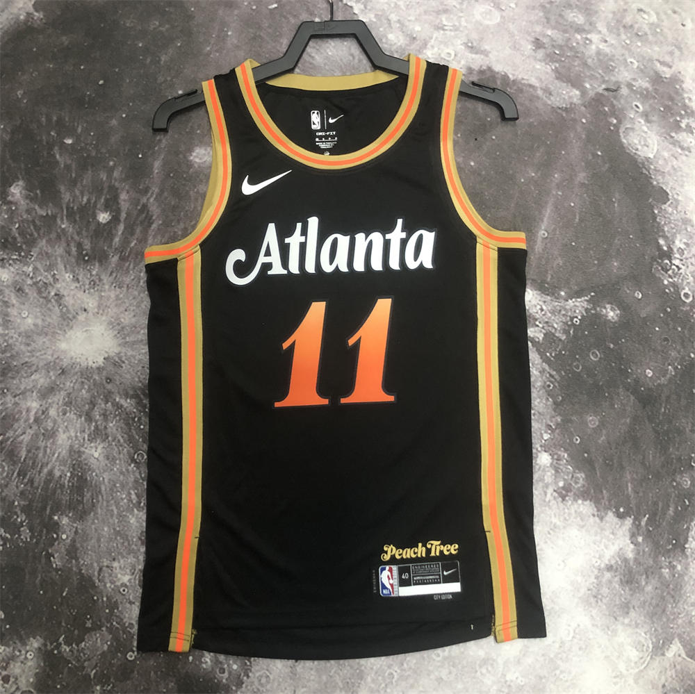 NBA Altanta Hawks Round Neck Black Jersey YOUNG#11 S-XXL