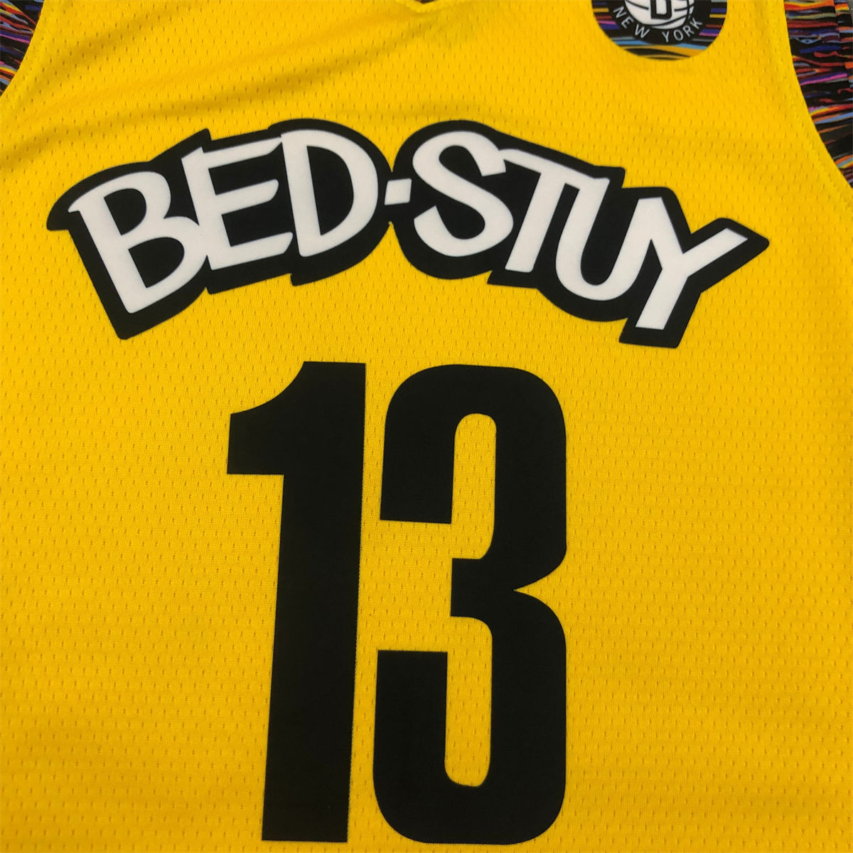 NBA Brooklyn Nets V-Neck Yellow Jersey HARDEN#13 S-XXL