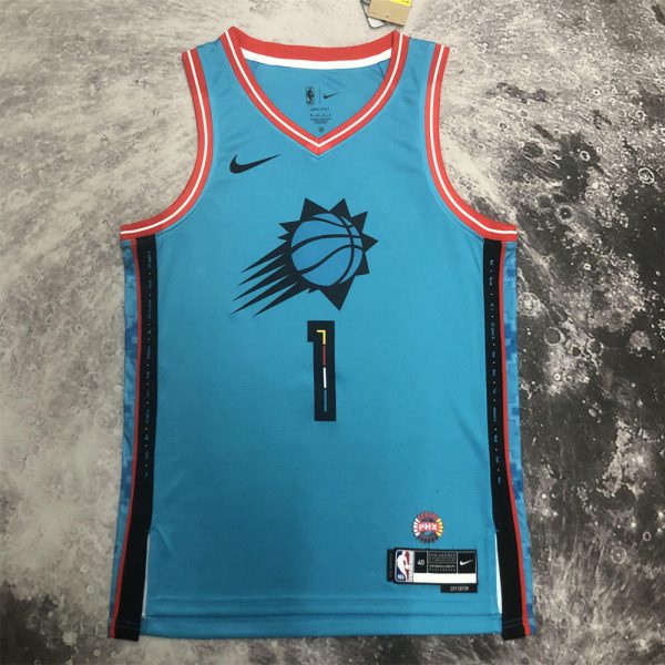 NBA Phoenix Suns V-Neck City Edition Blue jersey BOOKER#1 S-XXL