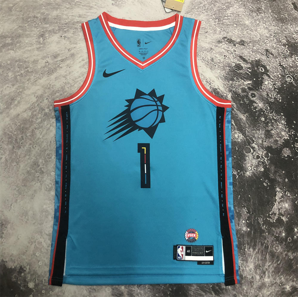 NBA Phoenix Suns V-Neck City Edition Blue jersey BOOKER#1 S-XXL
