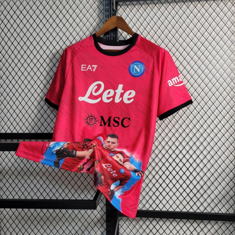 2023/24 Napoli Champions Edition Red Jersey – Fan Version (BALIEJIN)
