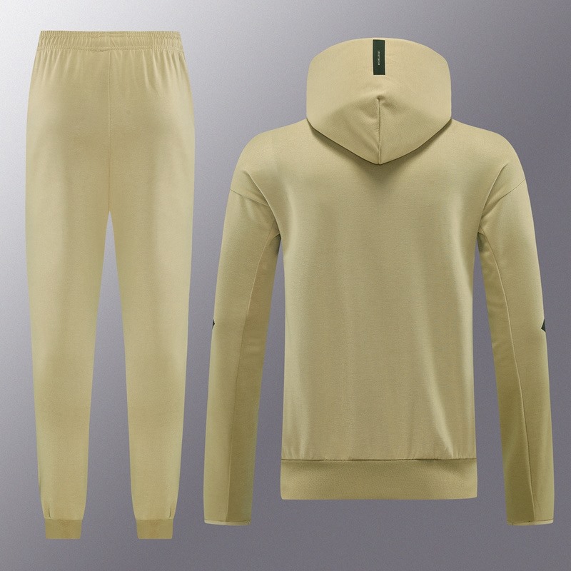 2024 Adidas Khaki Hoodie Jacket Kit Set Football Team Shirt Sports Fashion