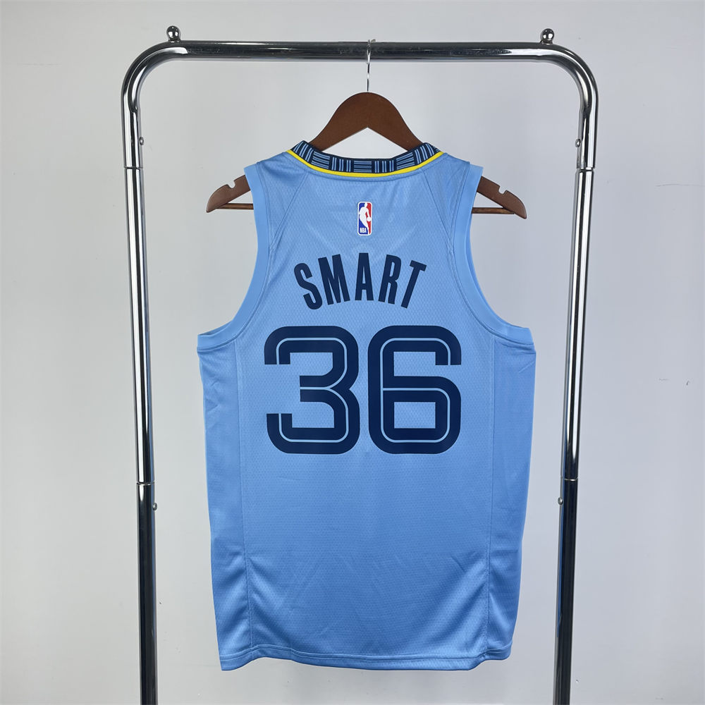 NBA Memphis Grizzies 2023 Round Neck Blue Jersey SMART#36 S-XXL