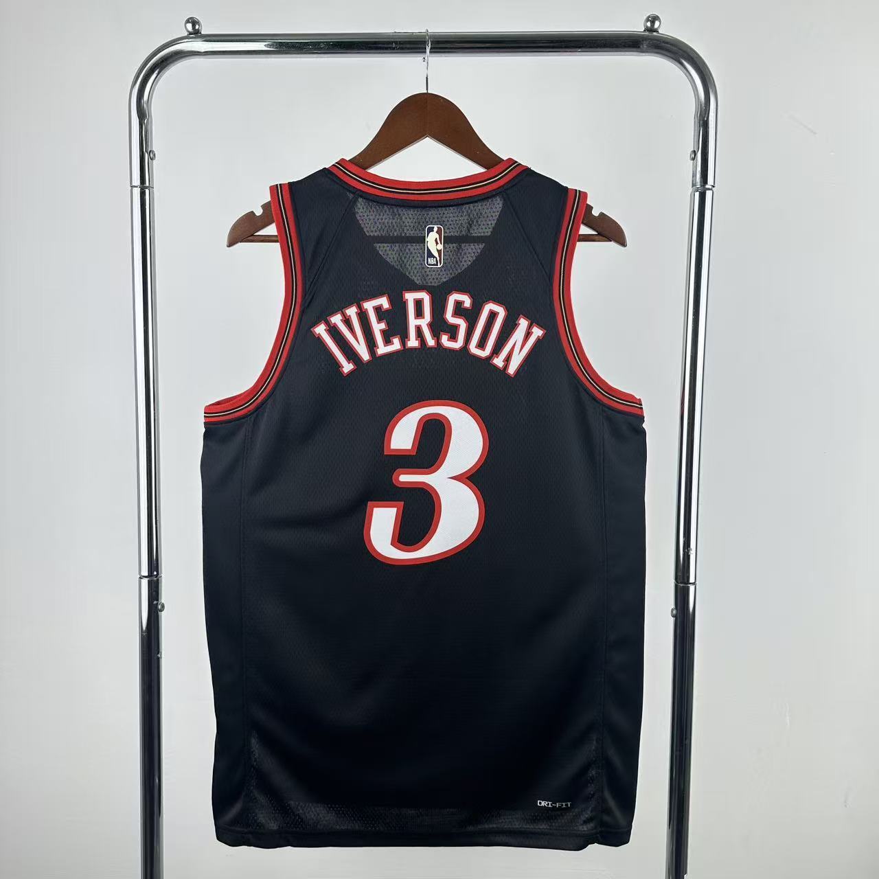 NBA Philadelphia 76ers 2026 Vintage Style Black Jersey IVERSON#3