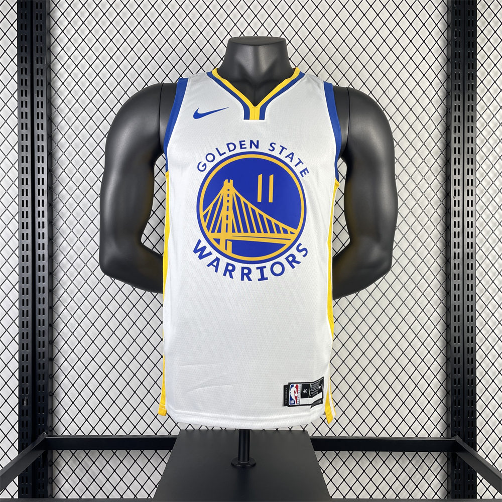 NBA Golden State Warriors 2023 V-Neck White Jersey THOMPSON#11 S-XXL