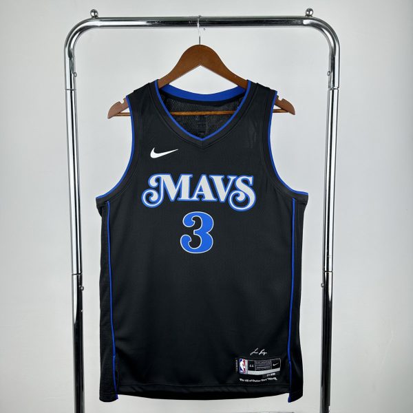 NBA Dallas Mavericks 2024 V-Neck Black Jersey DAVIS#3 S-XXL