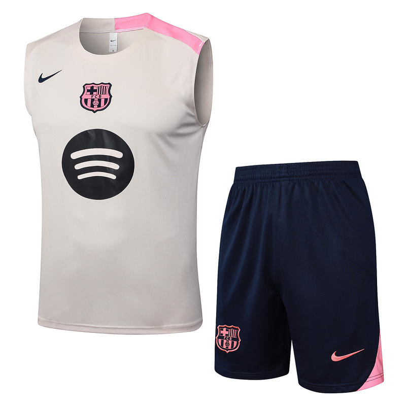2025/26 Barcelona beige Training Set Shirt and Shorts