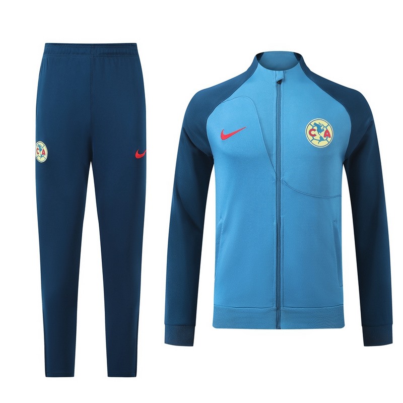 2024 Club Americas Blue Jacket Training Suit Set Football Team Shirt Sports Fashion