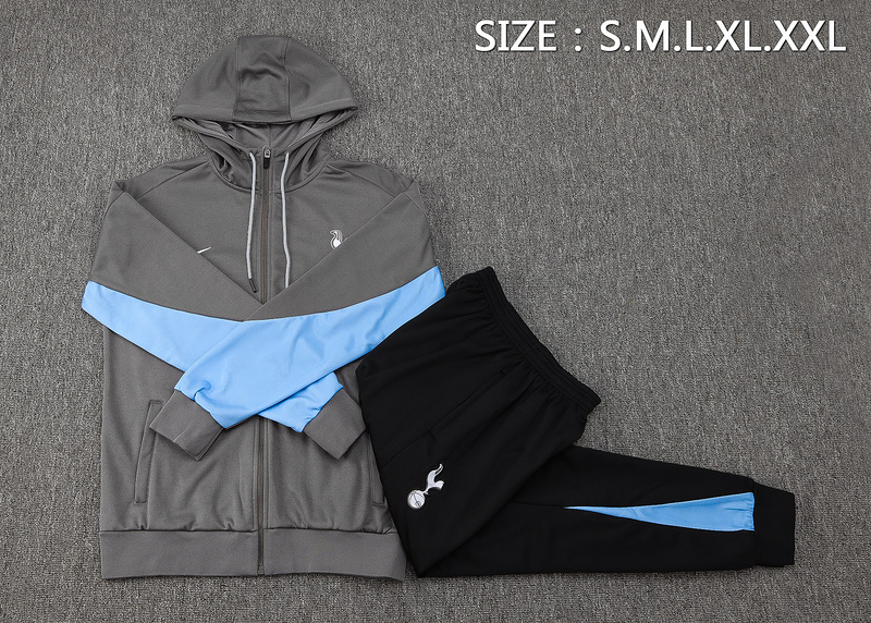2024/25 Tottenham Dark grey Hoodie Jacket Kit Set Football Team Shirt Sports Fashion