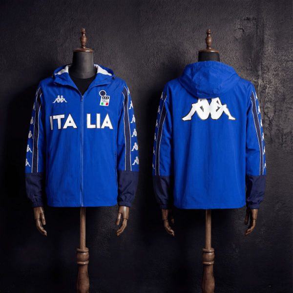 1998 Vintage Style Italy Blue Jacket Windbreaker Sport Unifom