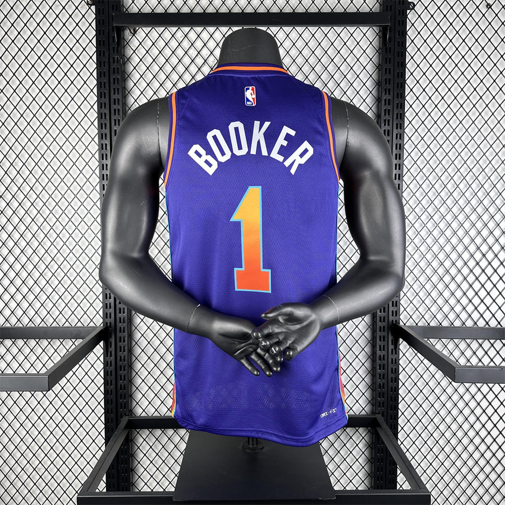 NBA Phoenix Suns 2024 City Edition BOOKER#1 Purple Jersey S-XXL