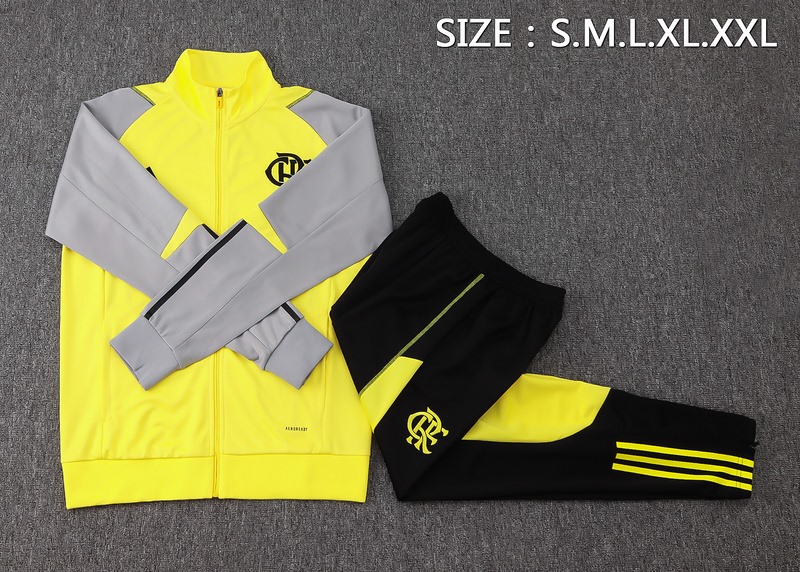 2024 Flamengo Gray Jacket Training Suit Set Football Team Shirt Sports Fashion