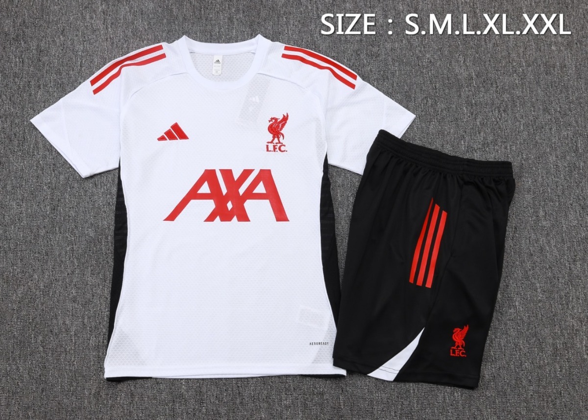 2026 Liverpool White Training Set Shirt and Shorts