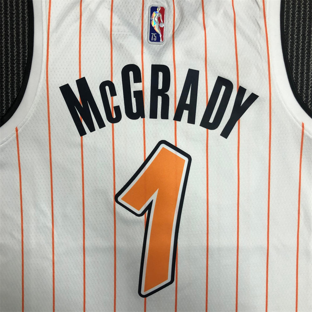 NBA Orlando Magic V-Neck White 75th Anniversary McGRADY#1 JERSEY S-XXL