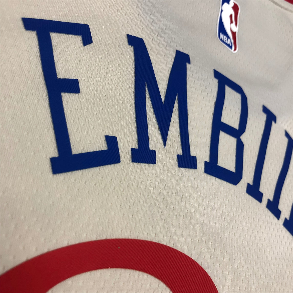 NBA Philadelphia 76ers Round neck White Jersey EMBIID#21 S-XXL