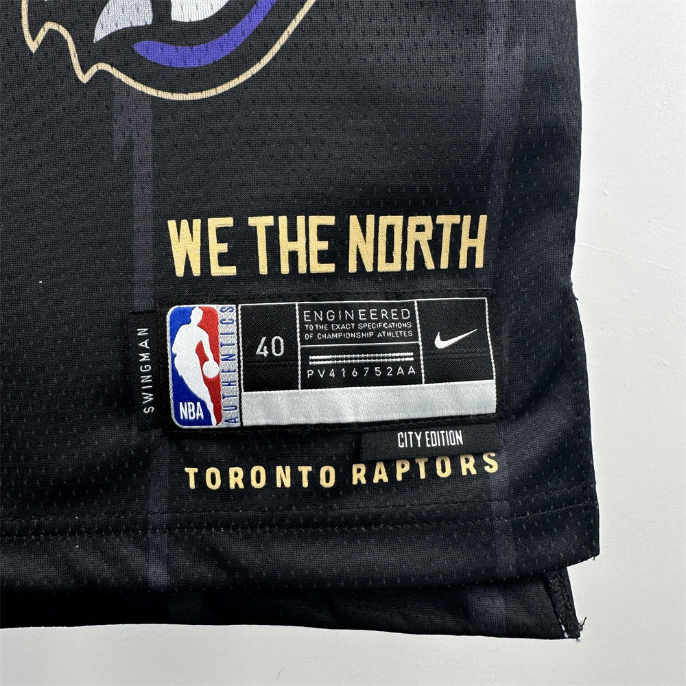 NBA Toronto Raptors 24/25 City Edition Round Neck Black Jersey BARRETT#9 S-XXL