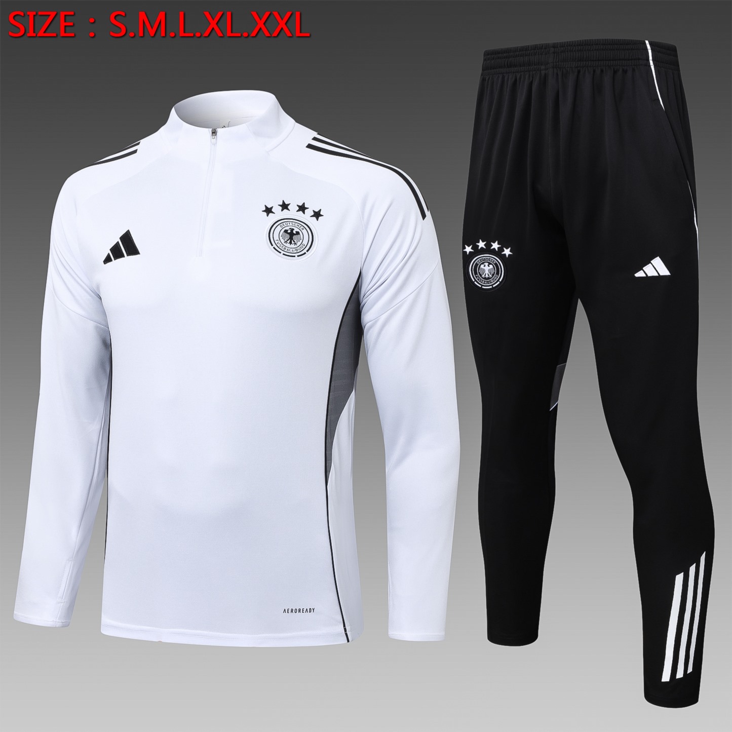 2025/26 Germany White Long-sleeved half-pull training kit Football team kit