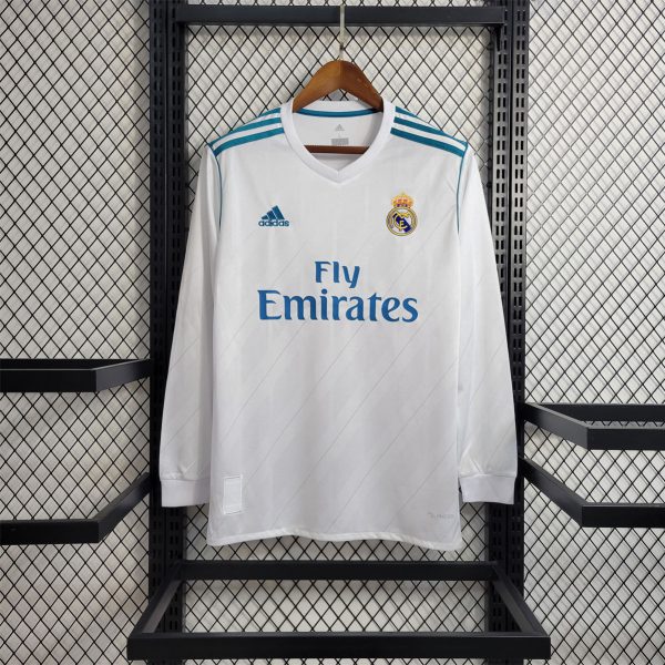 Retro Real Madrid 17/18 Long Sleeve Home jersey Fan Version