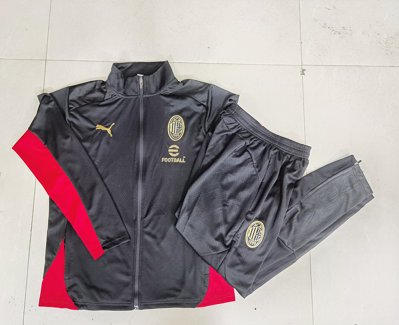 2024/25 AC Milan Black Jacket Training Suit Set Football Team Shirt Sports Fashion