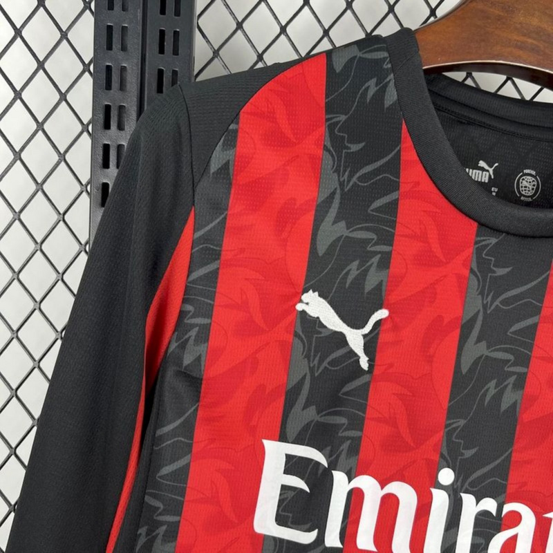 2025/26 AC Milan Home Long Sleeve jersey Fan Version