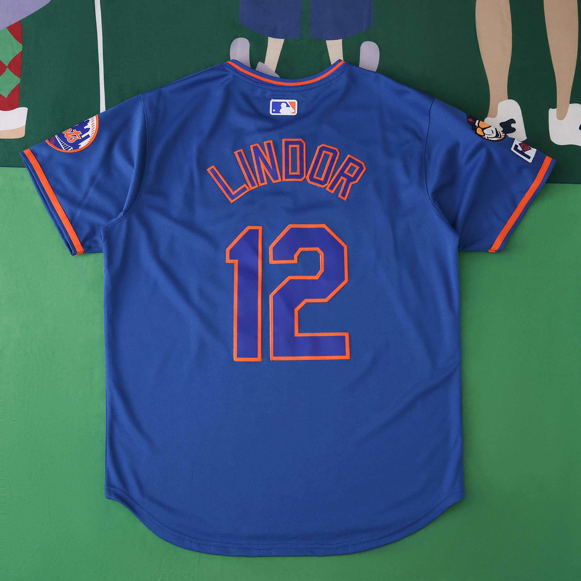 MLB 2025 New York Mets Navy Blue Jersey LINDOR #12