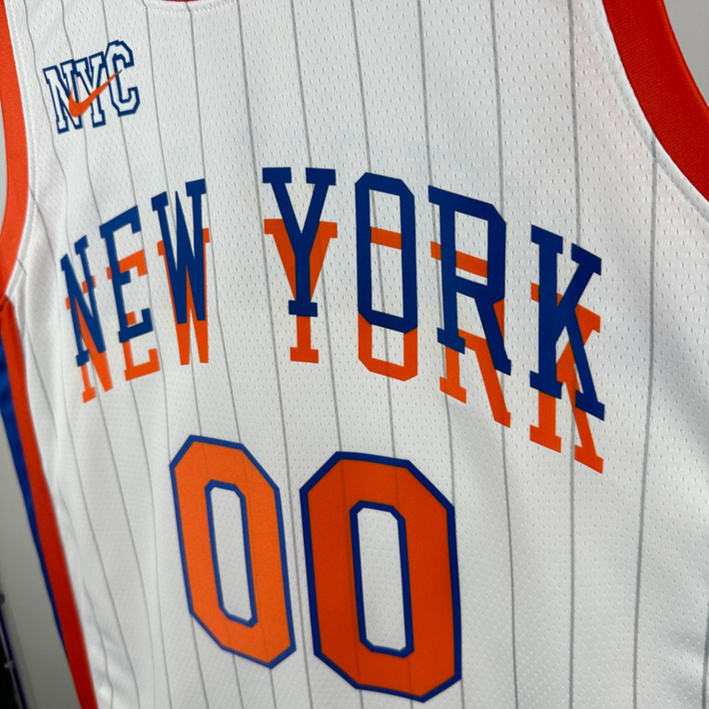 NBA New York Knicks 24/25 City Edition Round Neck White jersey CLARKSON#00 S-XXL