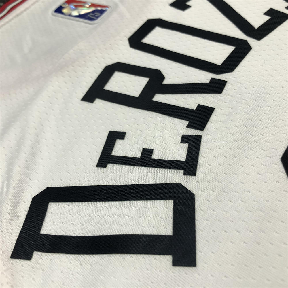 NBA Chicago Bulls Round Neck White 75th anniversaryJersey DeROZAN#11 S-XXL