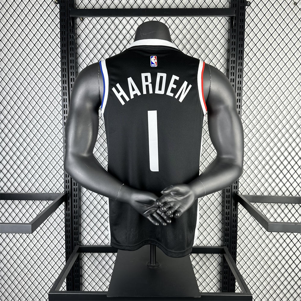 NBA Los Angeles Clippers V neck Black Jersey HARDEN#1 S-XXL