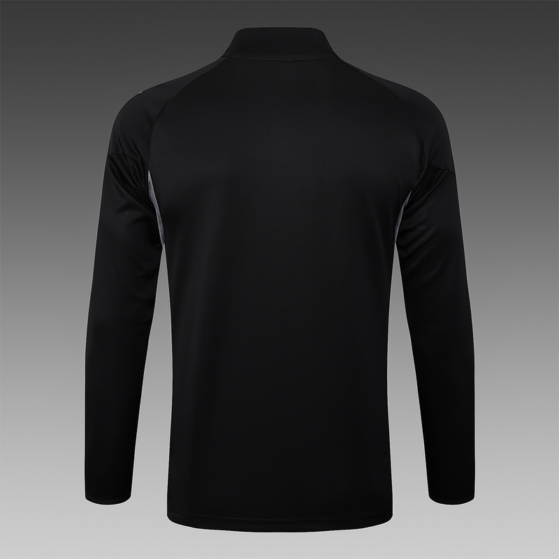 202526 Miami Black Long-sleeved half-pull training kit Football team kit