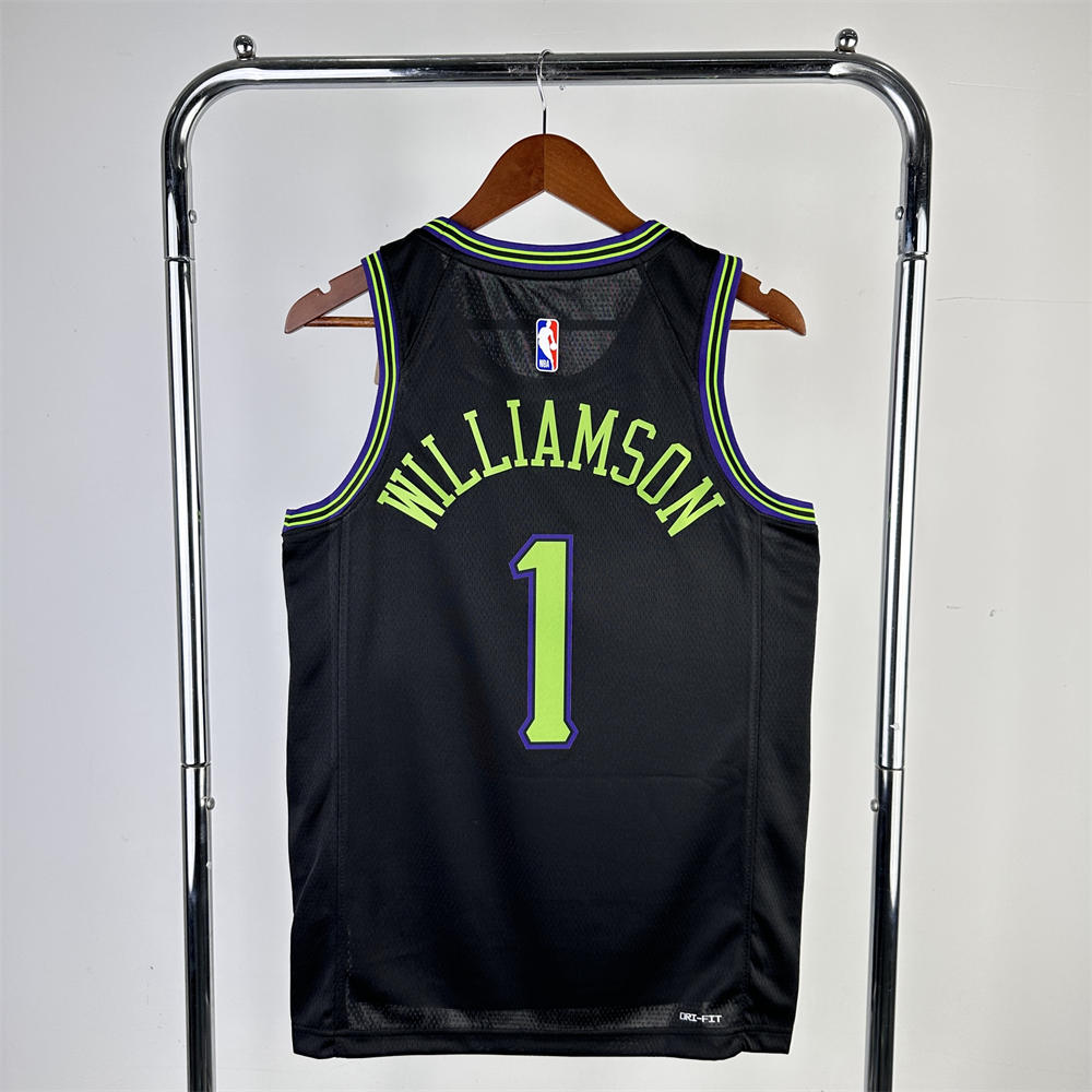 NBA New Orleans Pelicans 2024 City Edition Round Neck Black jersey WILLIAMSON#1 S-XXL