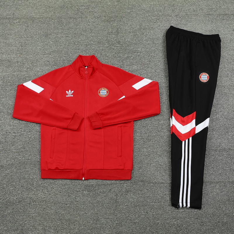 2024 Bayern Munich Red Jacket Training Suit Set Football Team Shirt Sports Fashion