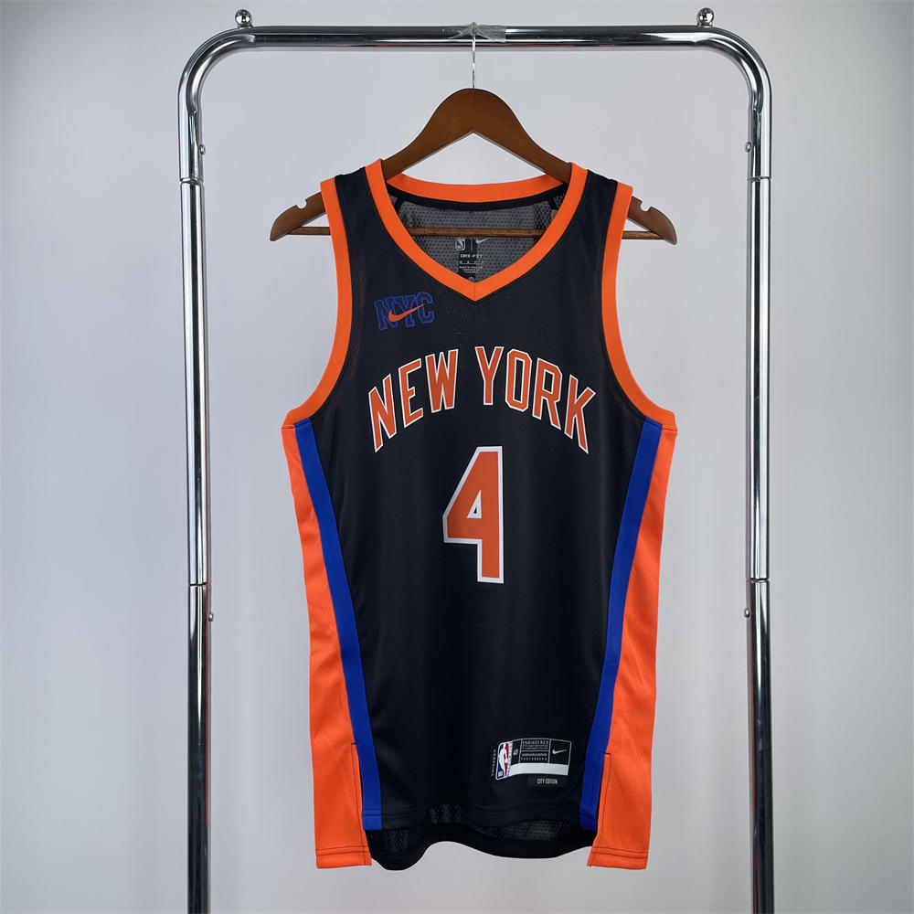 NBA New York Knicks V-Neck City Edition Black jersey ROSE#4 S-XXL