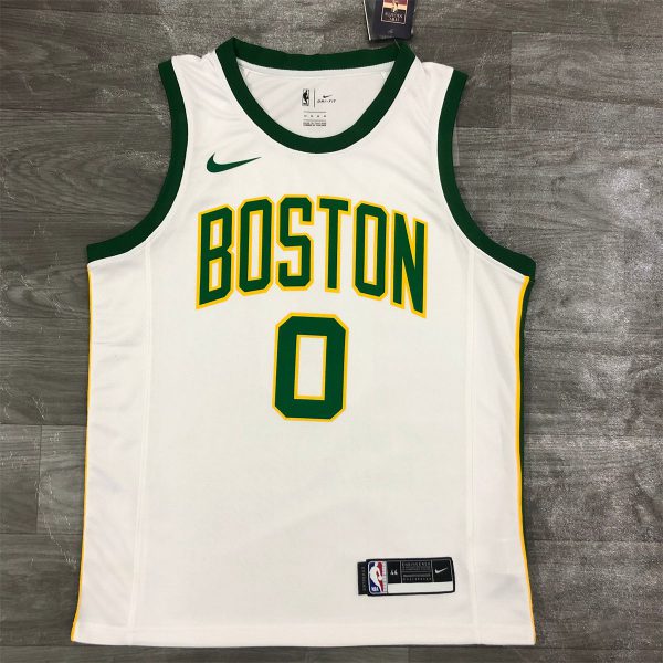 NBA Boston Celtics Round Neck White Jersey TATUM#0 S-XXL