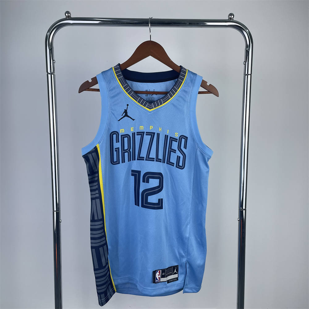 NBA Memphis Grizzies V-Neck Blue Jersey MORANT #15 S-XXL
