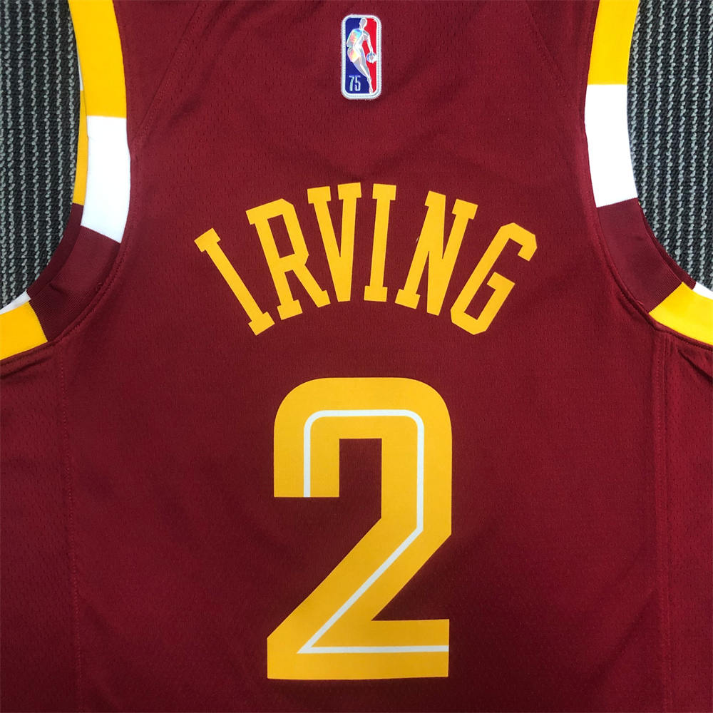 NBA Cleverland Cavaliers V-Neck Red 75th Anniversary IRVING#2 jersey S-XXL